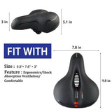 Bike Seat, Most Comfortable Bicycle Seat with Bike Seat Cover and Soft Padded Memory Foam for Women Men Comfort, Waterproof Replacement Bike Saddle Universal Fit Exercise Bike, Mountain Bike