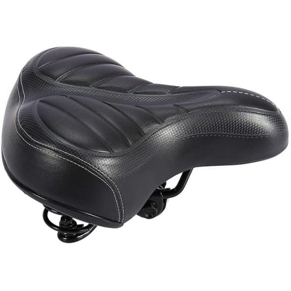 SOCOOL Comfortable Bike Seat for Seniors with Elastomer Springs, Extra Wide and Padded Bicycle Saddle for Men and Women Comfort, Universal Bike Seat Replacement