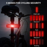 Rear Light Super Bright LED Bike Tail Light USB Rechargeable, Water Resistant IPX5, Cycling Safety Back Taillight Accessories