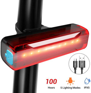 Bike Tail Light USB Rechargeable, Super Bright LED Bicycle Rear Light Easily Clips on as a Red Taillight for Optimum Cycling Safety