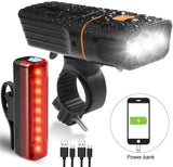 Bike Light, Comes with Free Tail Light, Bicycle Light Installs in Seconds Without Tools, Powerful Bike Headlight Compatible with: Mountain, Kids, Street, Bikes, Front & Back Illumination