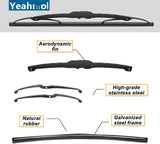 Yeahmol  Wiper Blades for Windshield Car Front Window Traditional Blades (Set of 2)