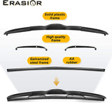 Erasior Hybrid wiper blade U Hook  Drive and Passenger Side Wiper (set of 2)