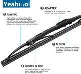 Yeahmol  Wiper Blades for Windshield Car Front Window Traditional Blades (Set of 2)