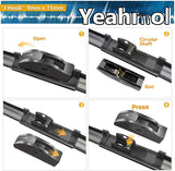 Yeahmol Windshield Wiper Blades fit for GMC Canyon 2015 22" + 18"  Wiper Blade (SET of 2)