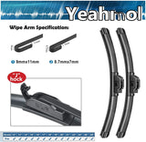 Yeahmol Windshield Wiper Blades fit for Volvo V50 2007 24" + 20"  Wiper Blade (SET of 2)