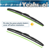 Yeahmol  Hybrid wiper blade U Hook  Drive and Passenger Side Wiper (set of 2)