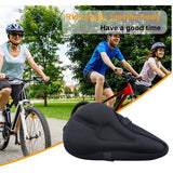 Bike Seat Cover Comfortable Soft Padded 11"x7" Gel Bike Seat Saddle Bicycle Seat Cover for Men & Women Stationary Bikes, Indoor Cycling