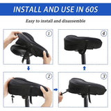 Gel Bike Seat Cover- Extra Soft Gel Bicycle Seat - 11"x7.35" Bike Saddle Cushion (Black)