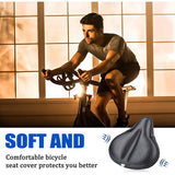 SOCOOL Wide Gel Bike Seat Cover, 11 x 9.8 inches Extra Large Bicycle Seat Cover Shock Absorbing with Reflective Strip for MTB (9.8 x 11")