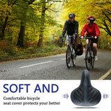 SOCOOL Wide Bike Seat, Beach Cruiser Seat Comfortable Bike Seats for Men Women-Dual Shock Absorbing Soft Memory Foam Bicycle Seat, Universal Replacement Bike Saddle for Indoor and Outdoor Bikes