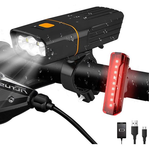 SOCOOL Bike Light Set - Super Bright LED Lights for Your Bicycle - Easy to Mount Headlight and Taillight with Quick Release System - Best Front and Rear Cycle Lighting - Fits All Bikes