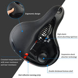 Most Comfortable Bike Seat - Extra Wide Oversized Bicycle Saddle with Super Thick & Soft Foam Padding and Dual Spring Shock Absorbing Design - Universal Fit for Exercise Bike and Outdoor Bikes