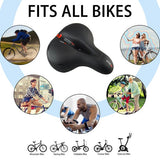 Most Comfortable Bike Seat - Extra Wide Oversized Bicycle Saddle with Super Thick & Soft Foam Padding and Dual Spring Shock Absorbing Design - Universal Fit for Exercise Bike and Outdoor Bikes