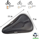 Gel Bike Seat Cover- Extra Soft Gel Bicycle Seat - 11"x7.35" Bike Saddle Cushion (Black)