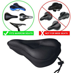 Gel Bike Seat Cover- Extra Soft Gel Bicycle Seat - 11"x7.35" Bike Saddle Cushion (Black)